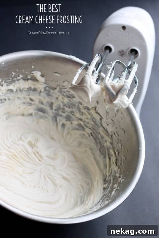 Cream Cheese Frosting Recipe with Video Tutorial 8 The BEST Cream Cheese Frosting - thick, sturdy, and pipeable, plus not overly sweet!
