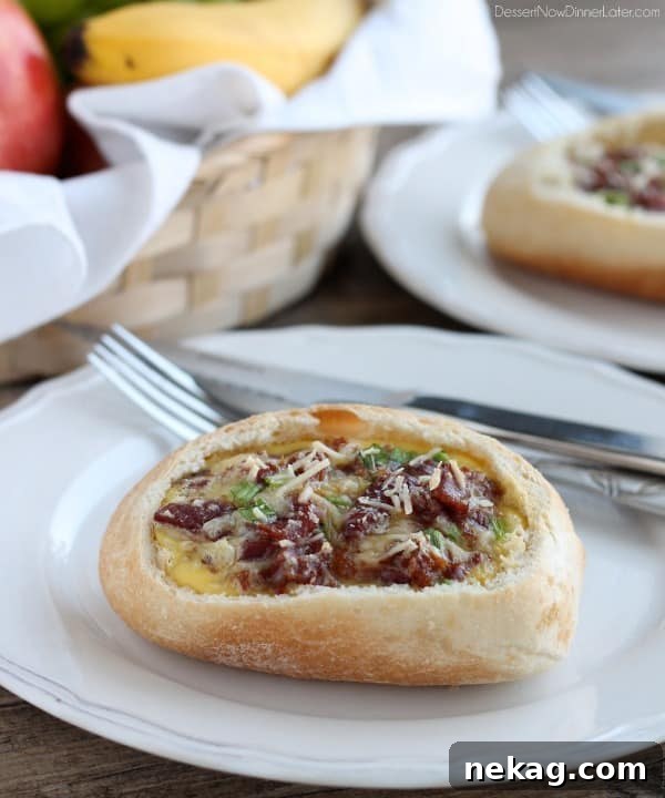 Bacon and Egg Breakfast Boats