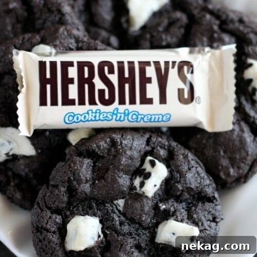 Dark Chocolate Cookies & Cream Cookies from DessertNowDinnerLater.com