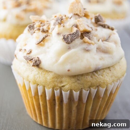 Banana Chocolate Toffee Cupcakes Recipe: Decadent Moist Cupcakes 6 Banana Chocolate Toffee Cupcakes