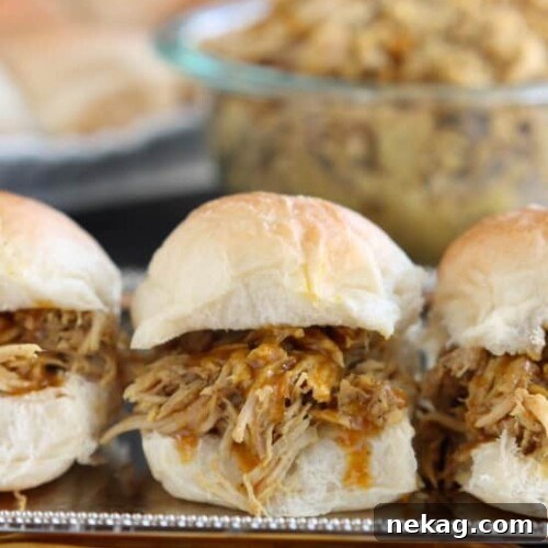 Mustard BBQ Pulled Pork from DessertNowDinnerLater.com