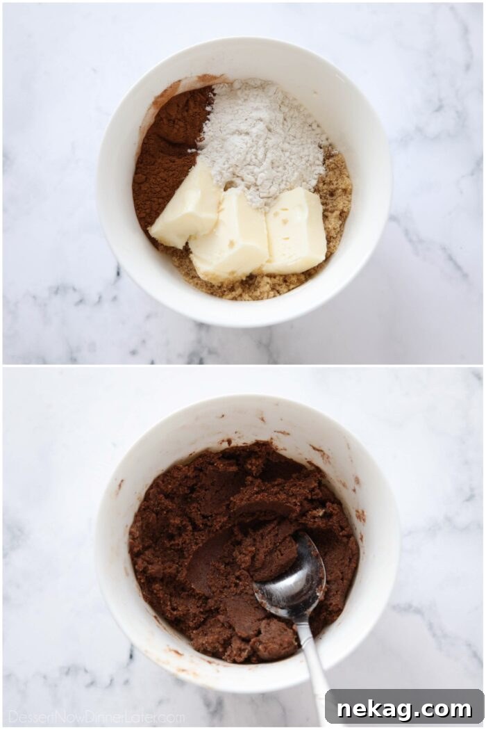 Steps to make cinnamon roll topping.