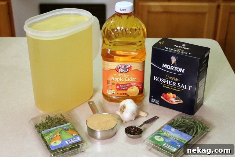 Our favorite Apple and Herb Turkey Brine with step-by-step photos on how to brine and cook a turkey to juicy perfection! From DessertNowDinnerLater.com