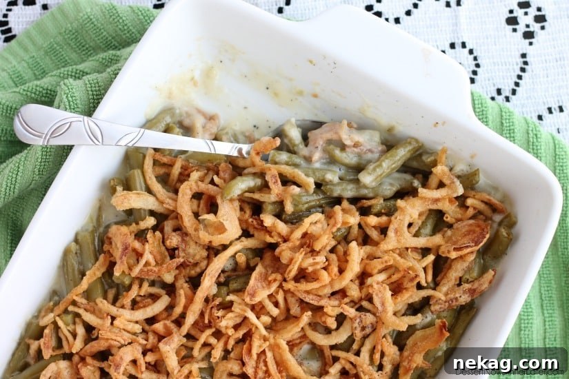 Green Bean Casserole Without Cream Soup (Video) 3 This Green Bean Casserole is made with a quick and easy homemade sauce - no cream soup needed! From DessertNowDinnerLater.com