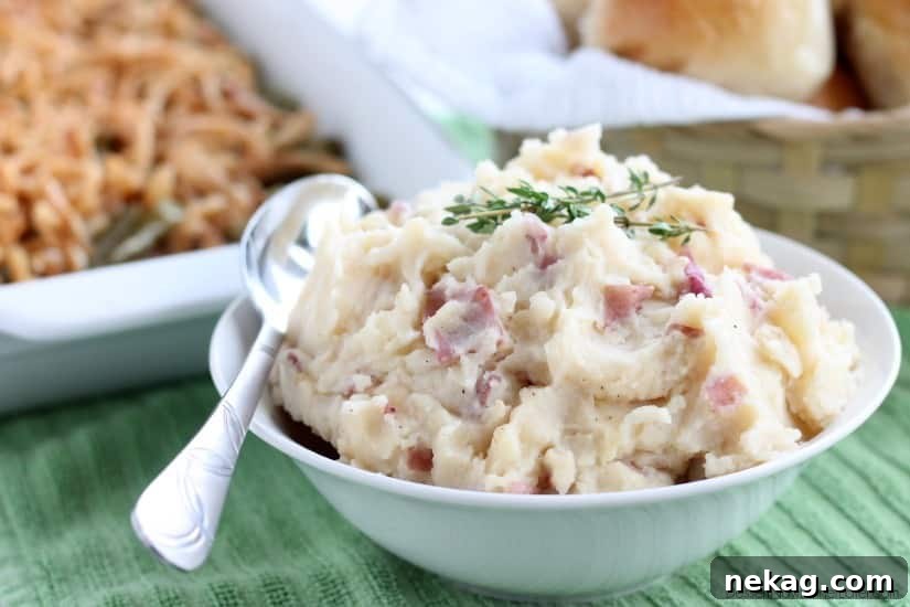 Browned butter and sautéed garlic give these mashed potatoes their rich and delicious flavor! From DessertNowDinnerLater.com