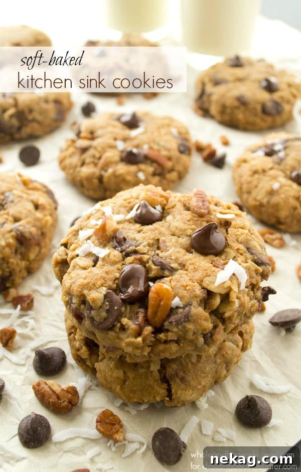 Soft-Baked Kitchen Sink Cookies --- these super-soft and chewy cookies are literally loaded with everything!