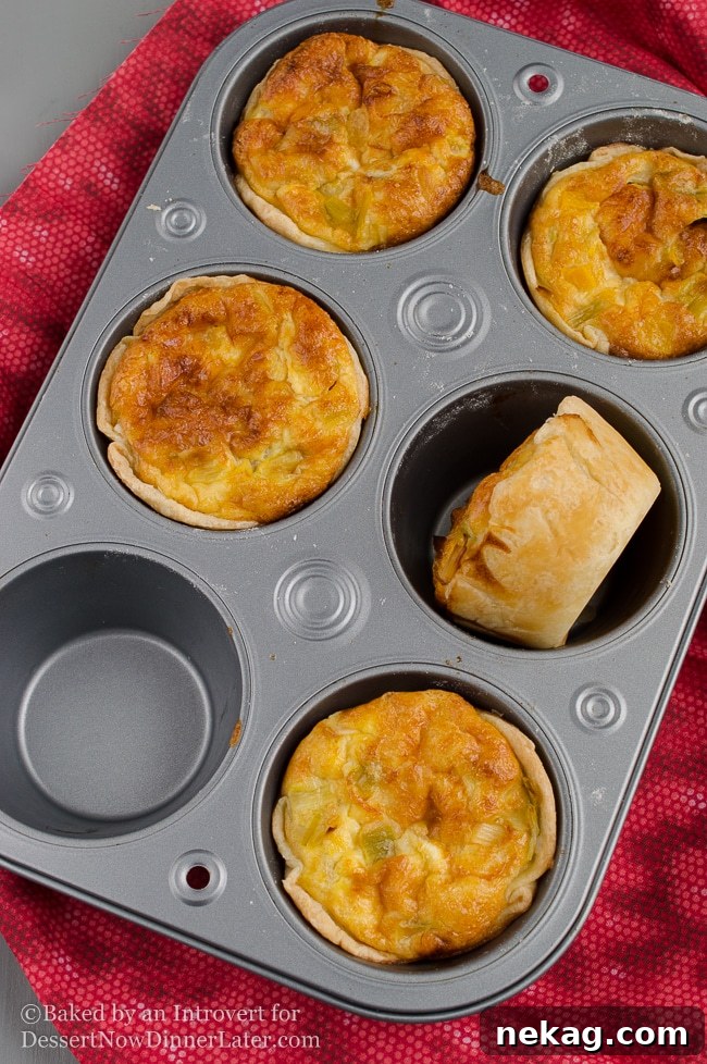 Mini Butternut Squash and Leek Quiches for Two 2 butternut squash and leek personal quiches