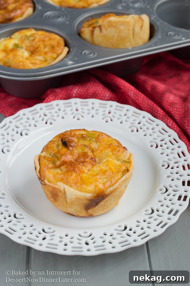 Mini Butternut Squash and Leek Quiches for Two 4 butternut squash and leek personal quiches