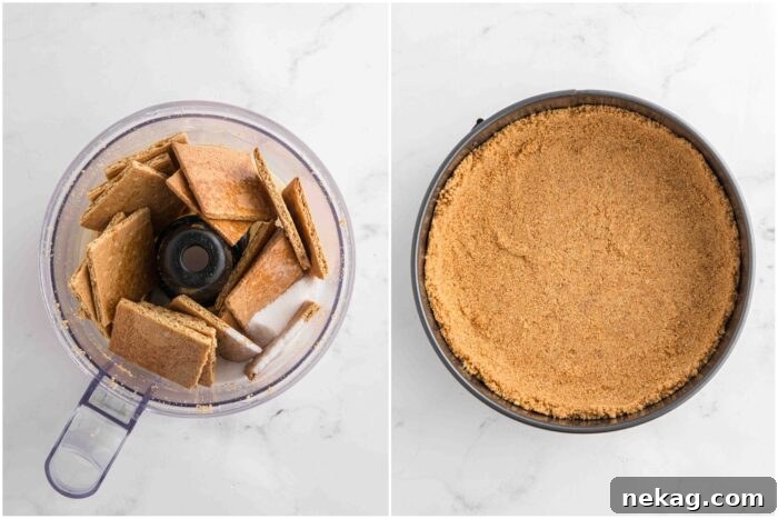 Steps to make graham cracker crust.