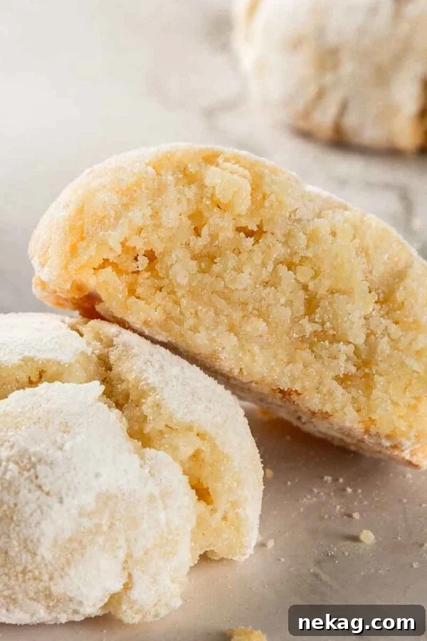 Amaretti cookies airy inside.