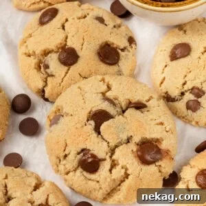 A clean square frame makes these almond flour chocolate chip cookies pop as the featured image.