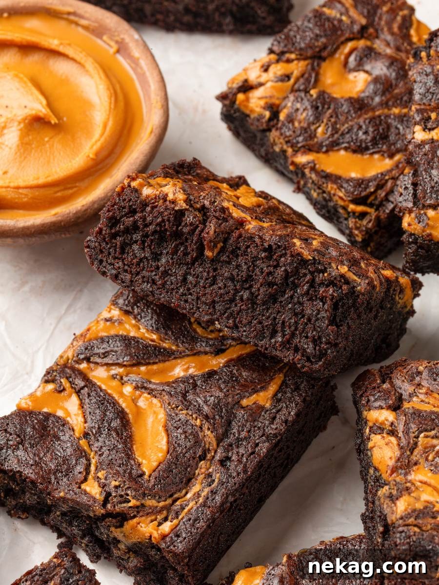 Extra peanut butter styling makes these peanut butter brownies feel generous and ready to share.