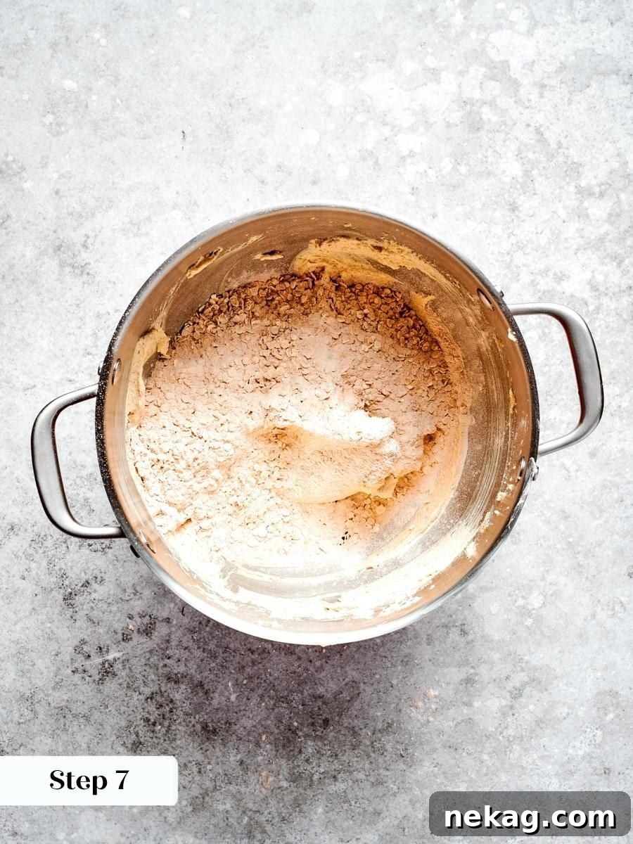 Mixing just until combined keeps the oatmeal cream pie dough tender rather than tough and overworked.