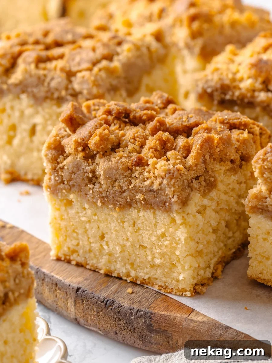At this range the crumb cake topping and cake below can be measured against each other.