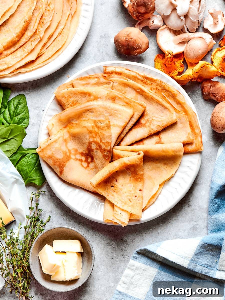 Gluten-Free Buckwheat Crepes: French-Style Recipe 2 Savory fillings like mushrooms and gruyere are where these buckwheat crepes were always headed.