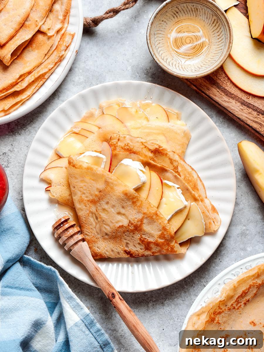 Savory Crepe Recipe: Step-by-Step for Perfect Crepes 11 One batch stretches further than expected, so savory crepes suit a table of several people.