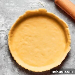 The lined shell is what pâte sablée is for, squared here for the recipe card.