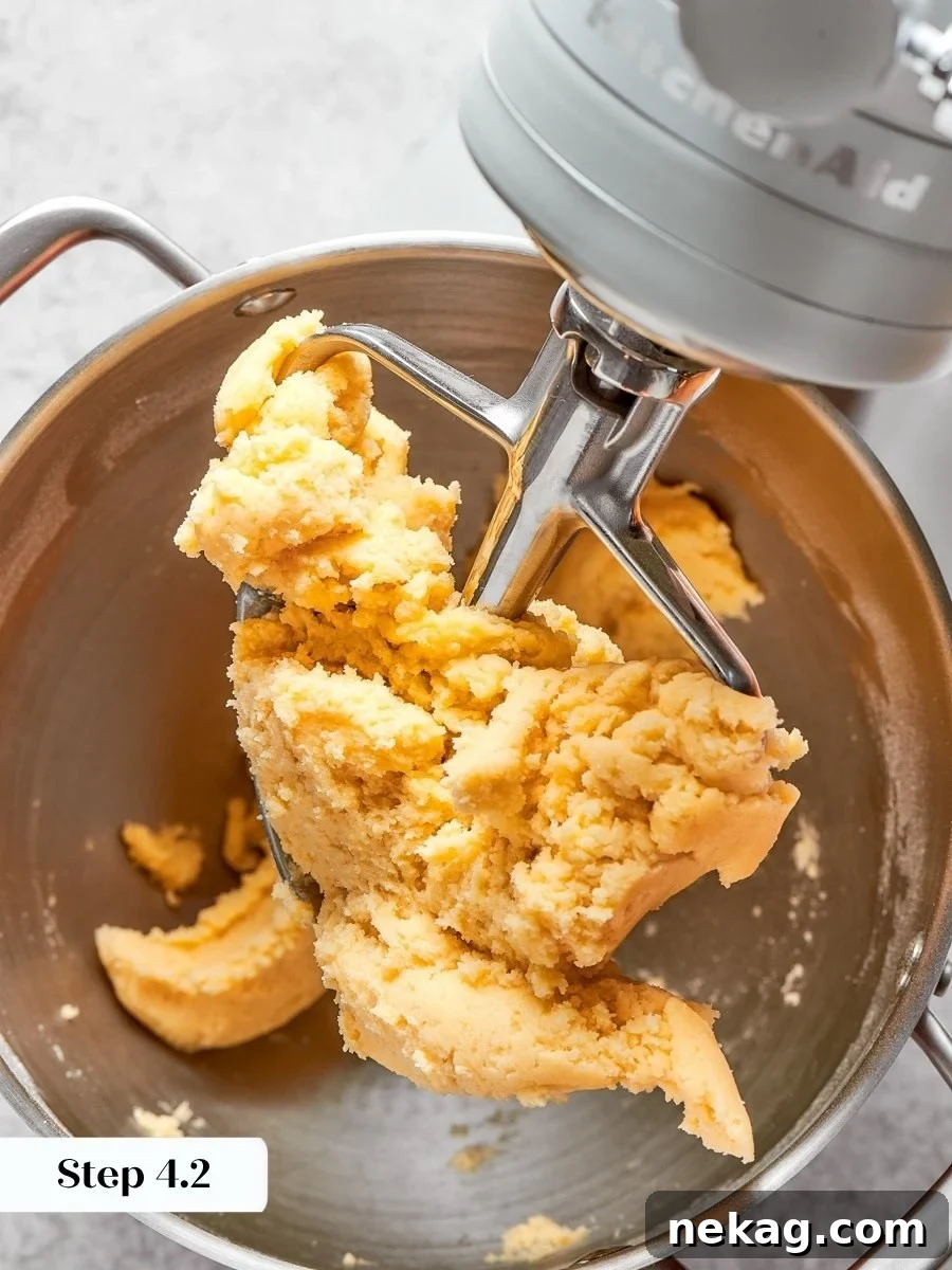 Stopping the moment it comes together keeps pâte sablée short rather than tough and shrunken.