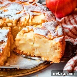 Red apple and golden crumb in one frame sum up the essence of french apple cake.