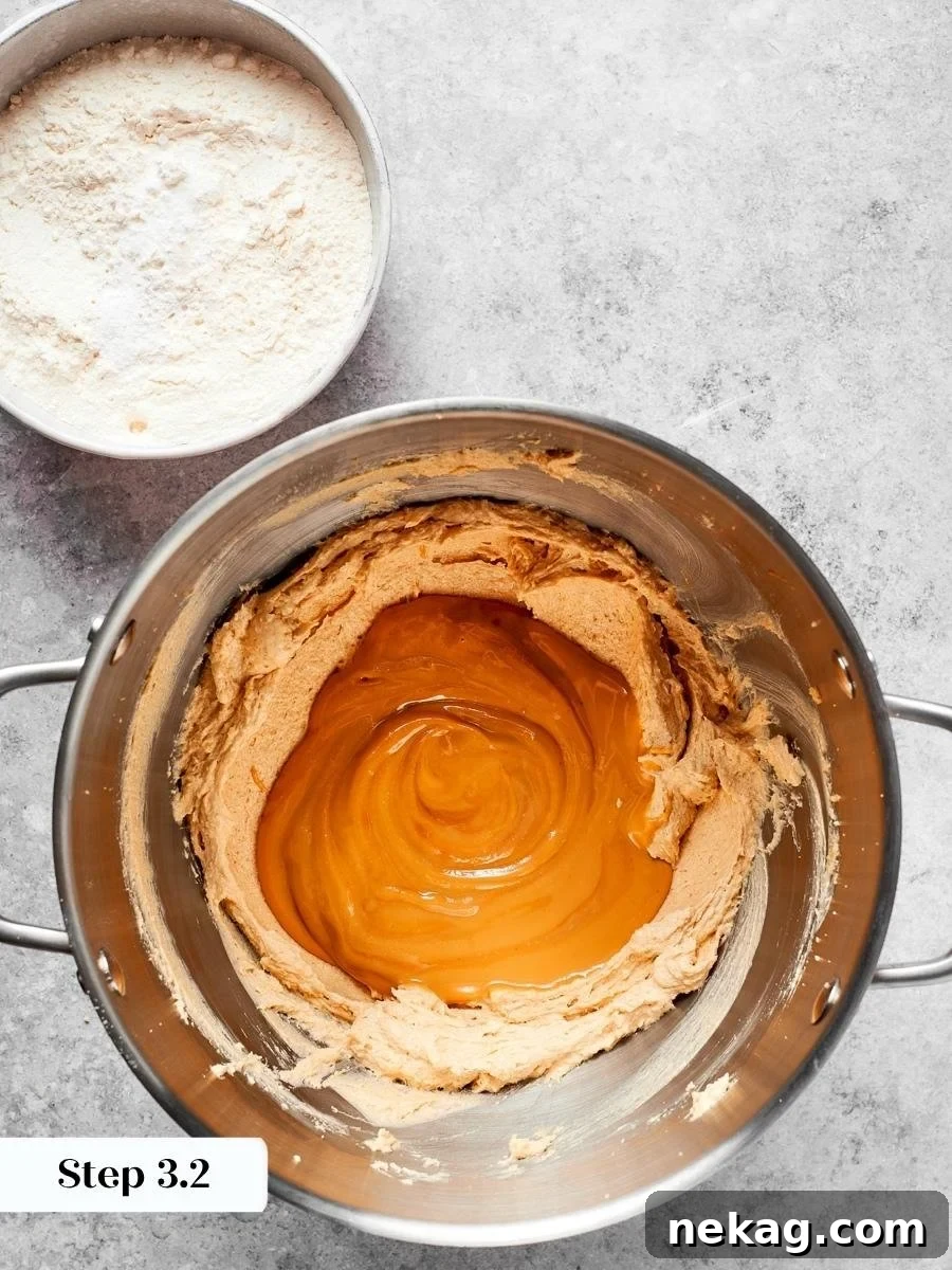 Stabilized Jif goes in here, giving chewy peanut butter cookies their dense texture and nutty depth.