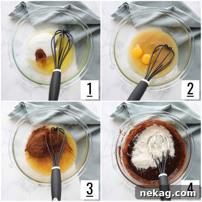 Fudgy Cheesecake Brownies Recipe 5 Steps to make brownie batter.